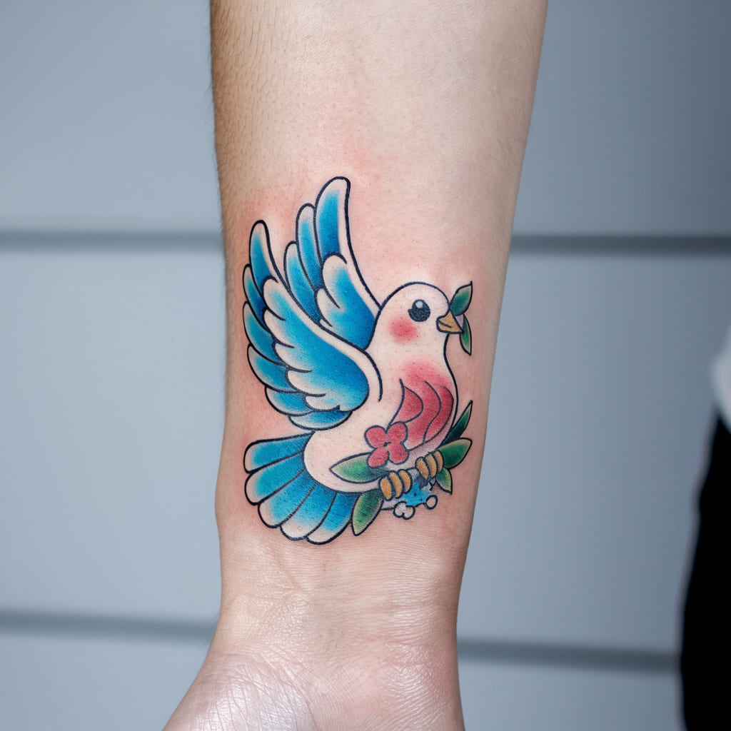 Cartoon Style Peace Dove