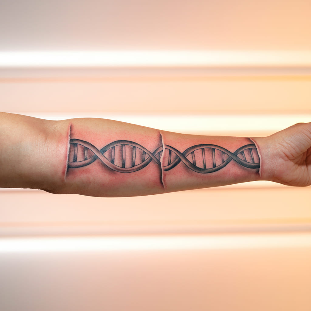 DNA Double Helix Torn Skin Effect