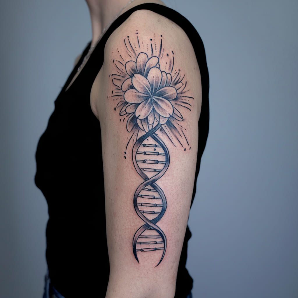 DNA with Exploding Flowers on the Arm