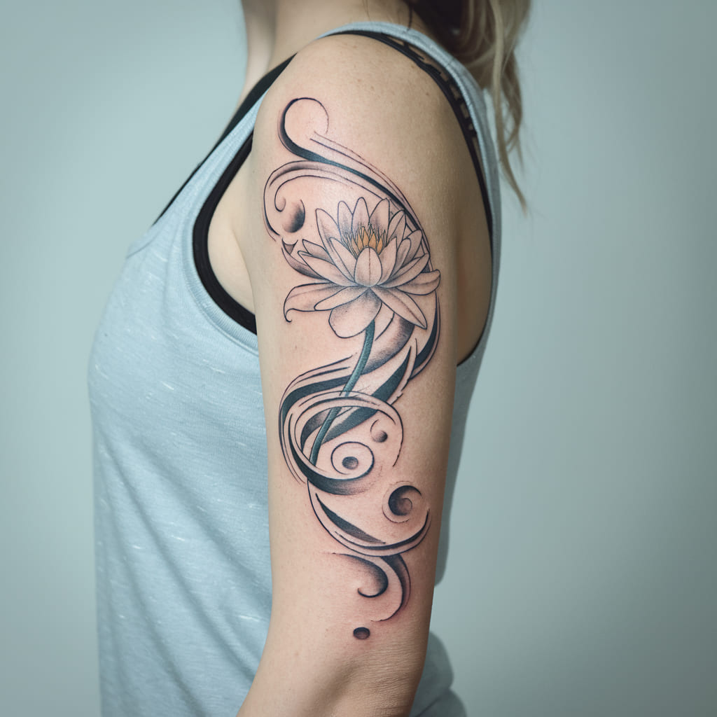 Dancing Water Lily with Wind Swirls