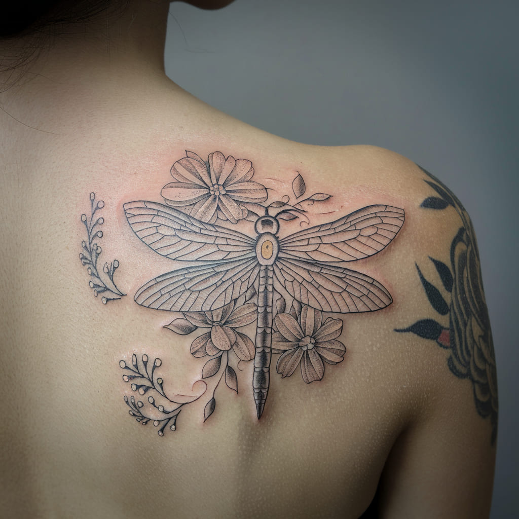 Firefly with Floral Accents on the Shoulder