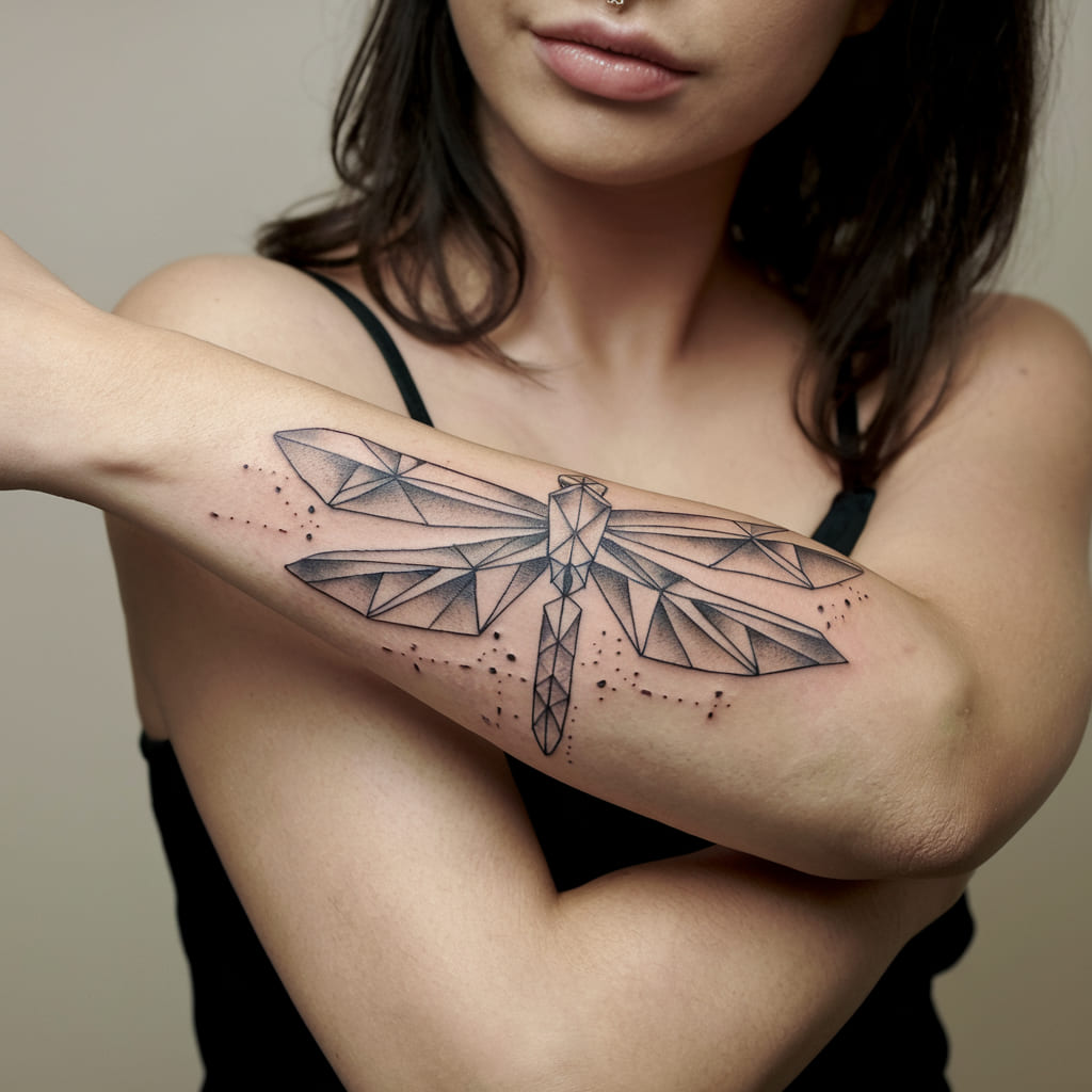 Firefly with Geometric Shapes on the Forearm