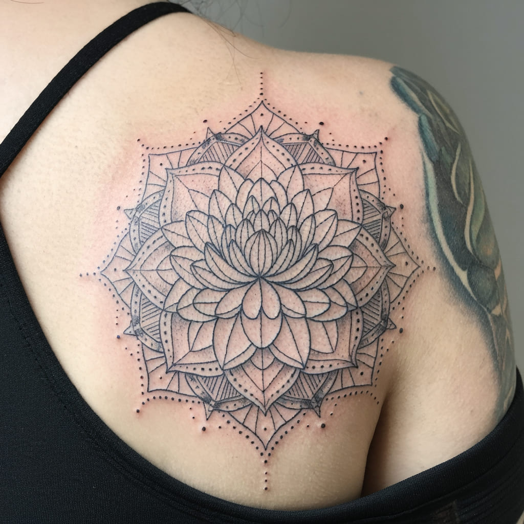 Geometric Water Lily Mandala