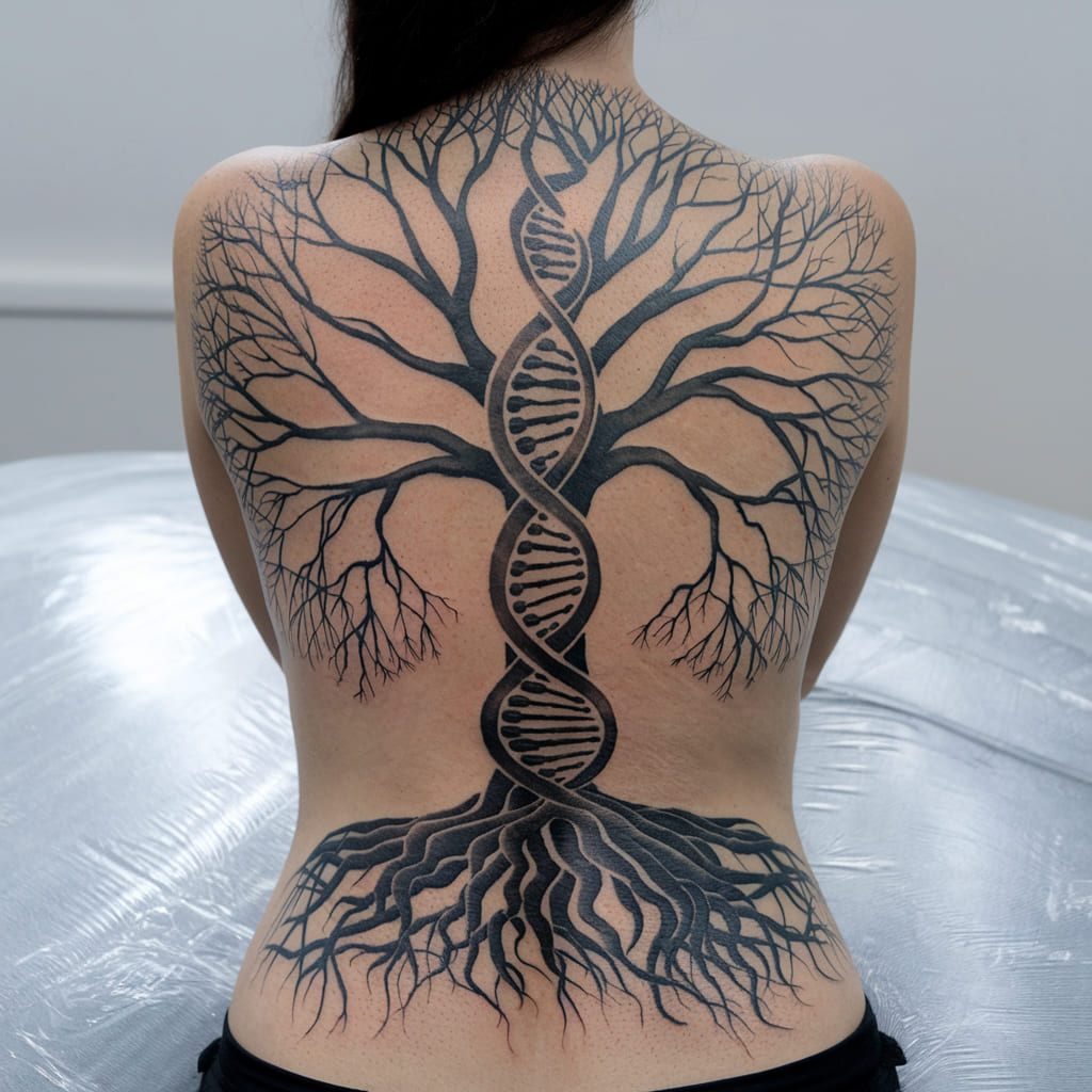 Giant DNA Tree of Life on the Back