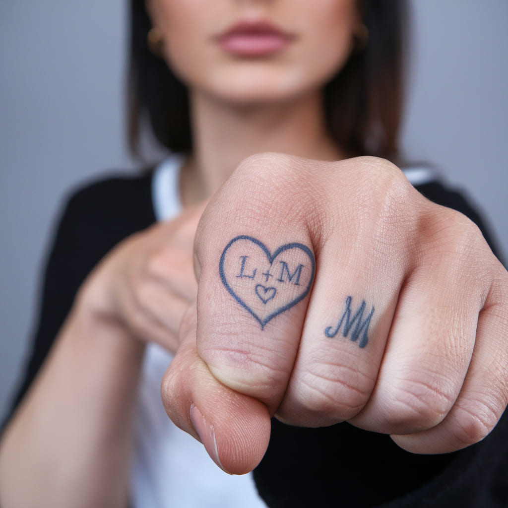 Heart Outline Paired with Initials