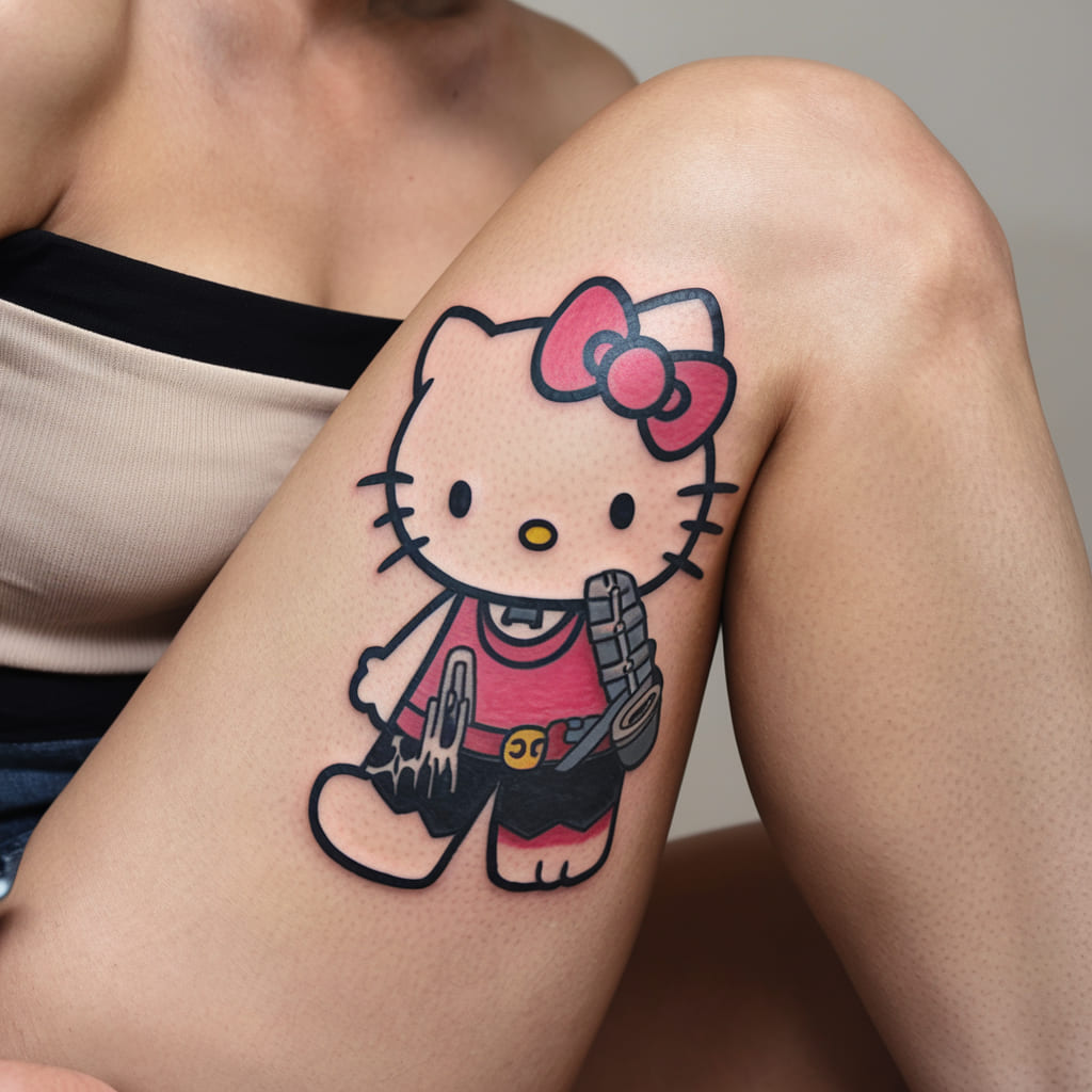 Hello Kitty as a Punk Rocker