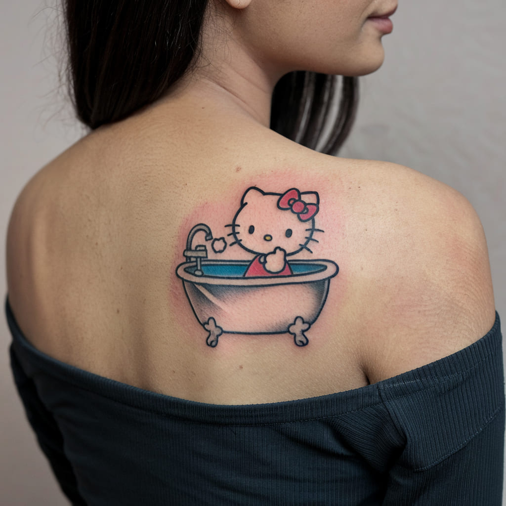 Hello Kitty in a Bathtub