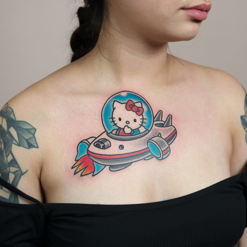 Hello Kitty in a Spaceship