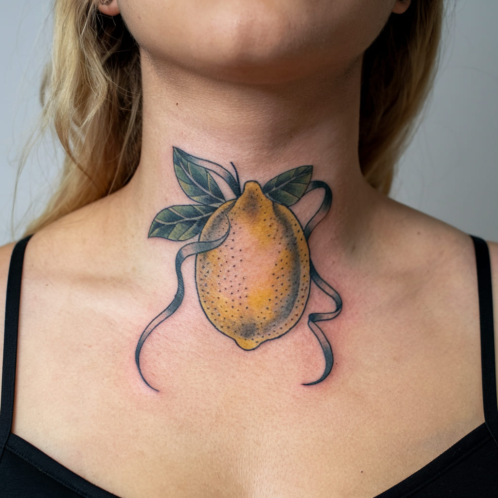 Lemon with a Ribbon on the Neck