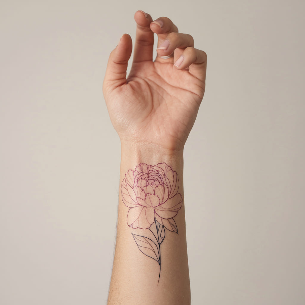 Minimalist Linework Peony