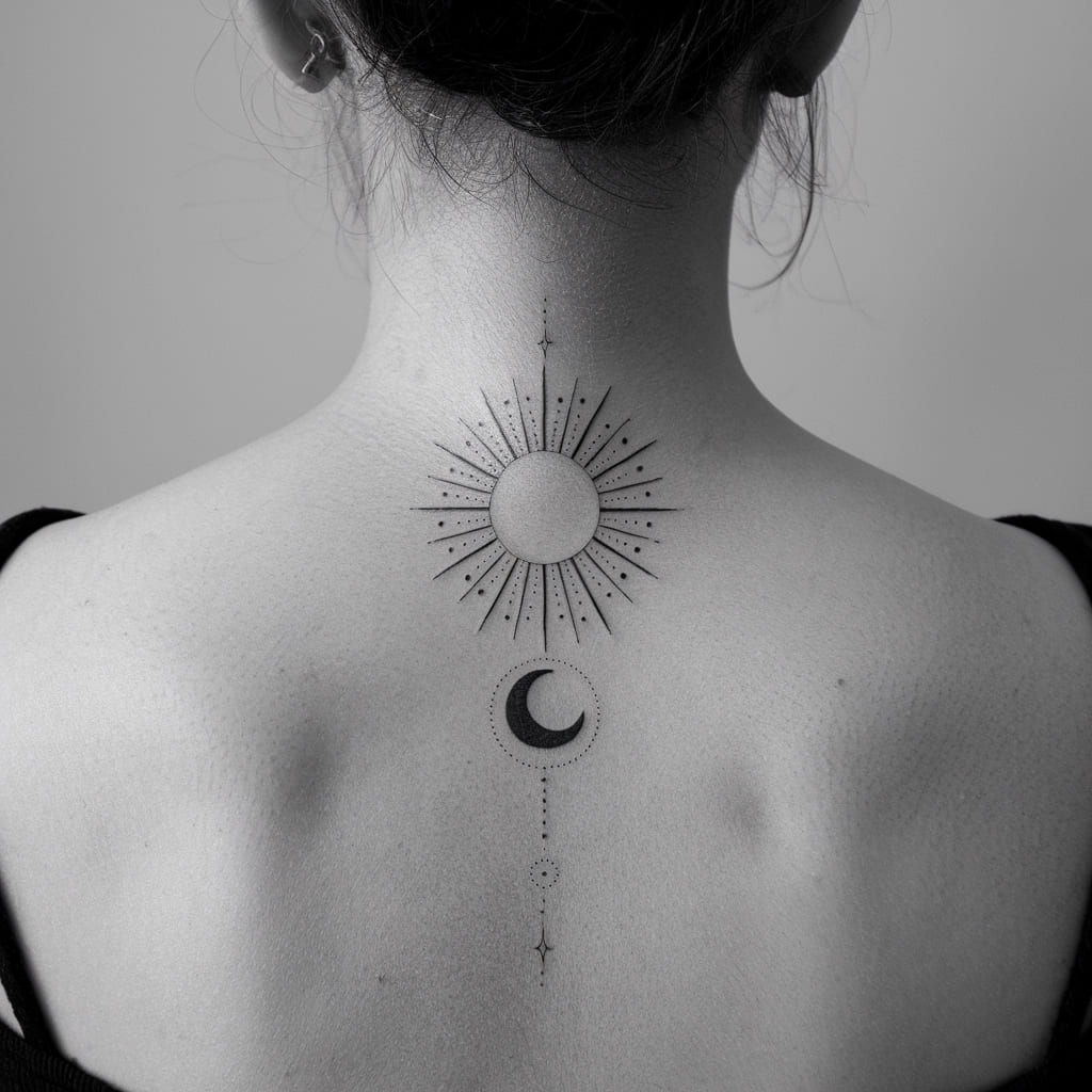 Minimalist Sun and Moon