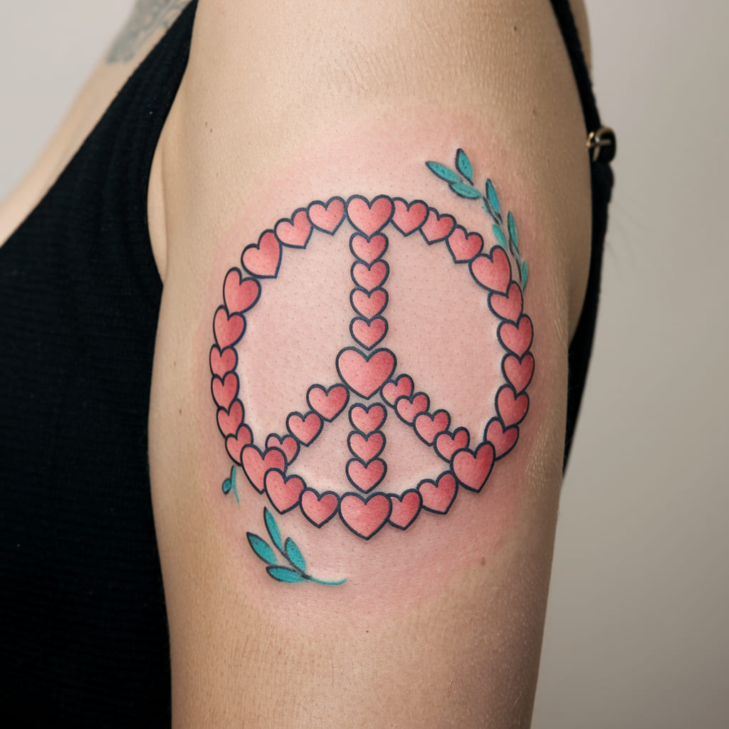 Peace Sign with Hearts