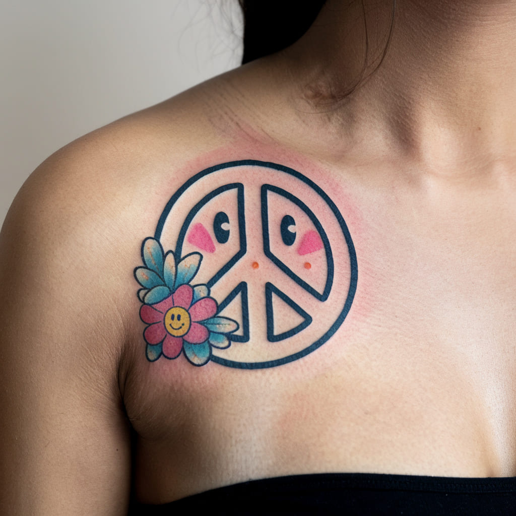 Peace Symbol with a Smiley Face