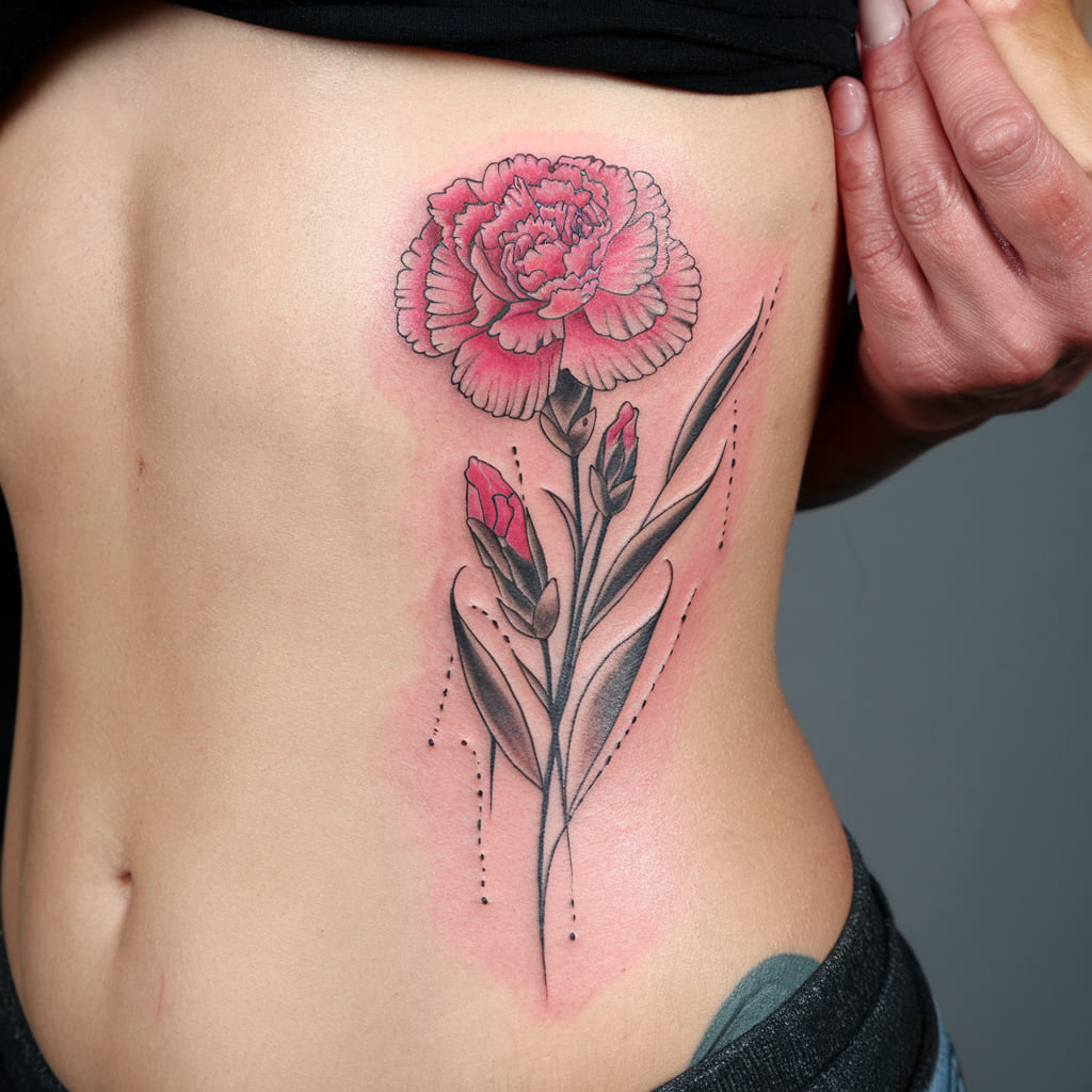 Pink Carnation on the Ribcage