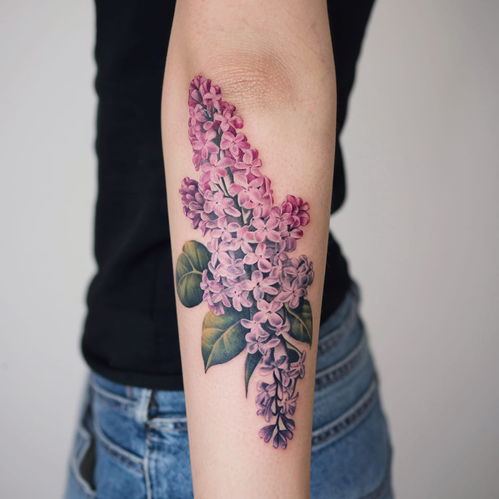 Pink Lilac on the Forearm