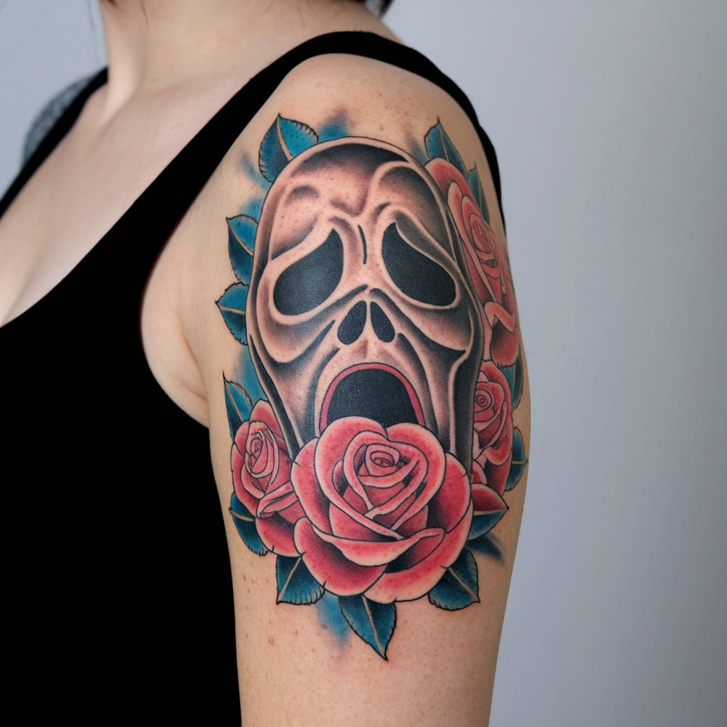 Scream Mask with Roses