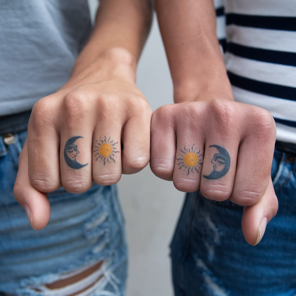 Small Sun and Moon on the Finger