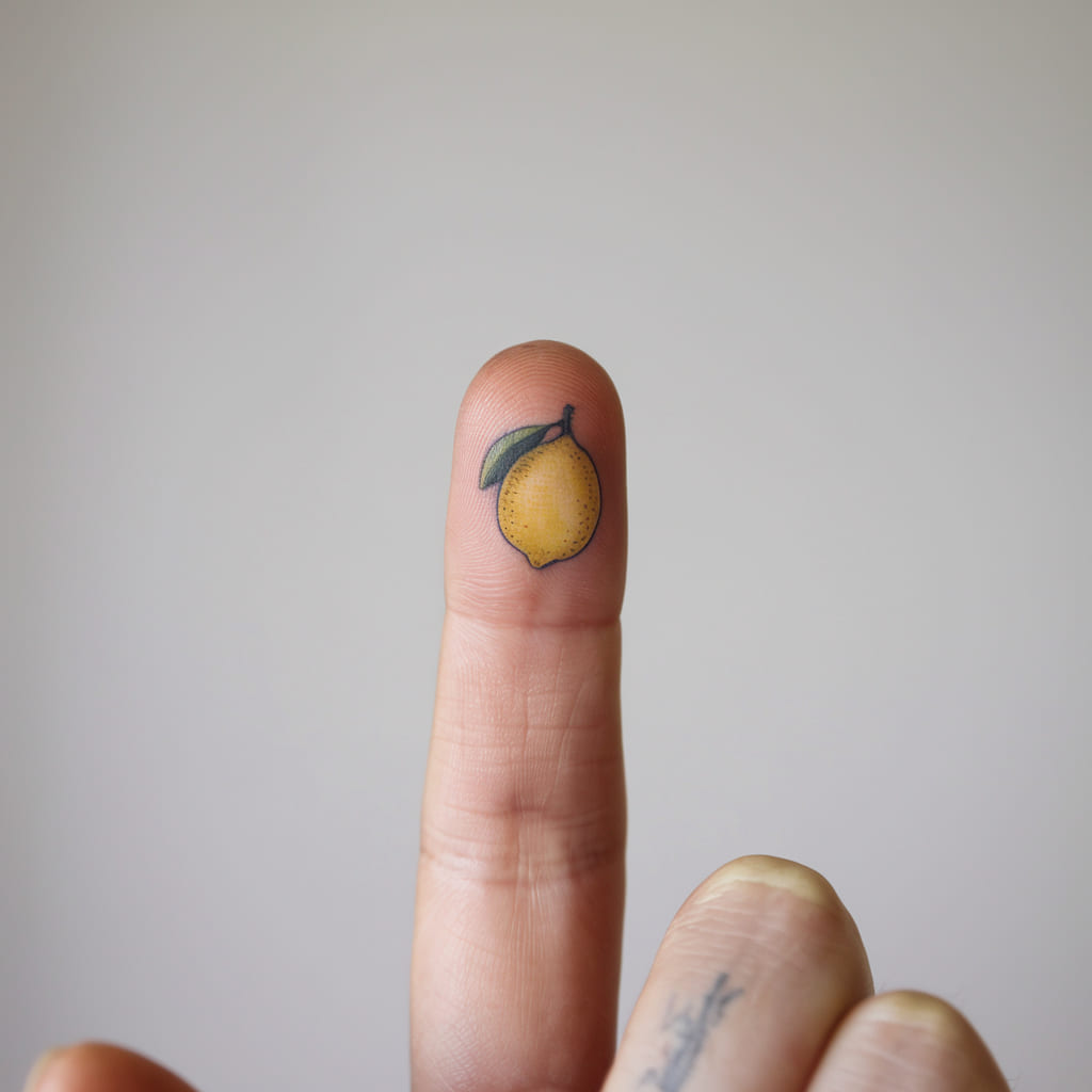 Tiny Lemon on the Finger