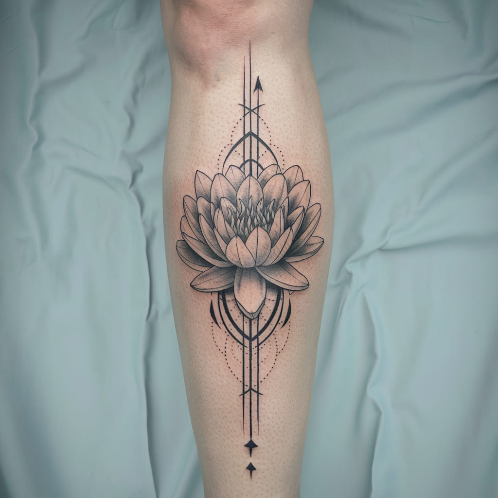 Water Lily with Tribal Elements