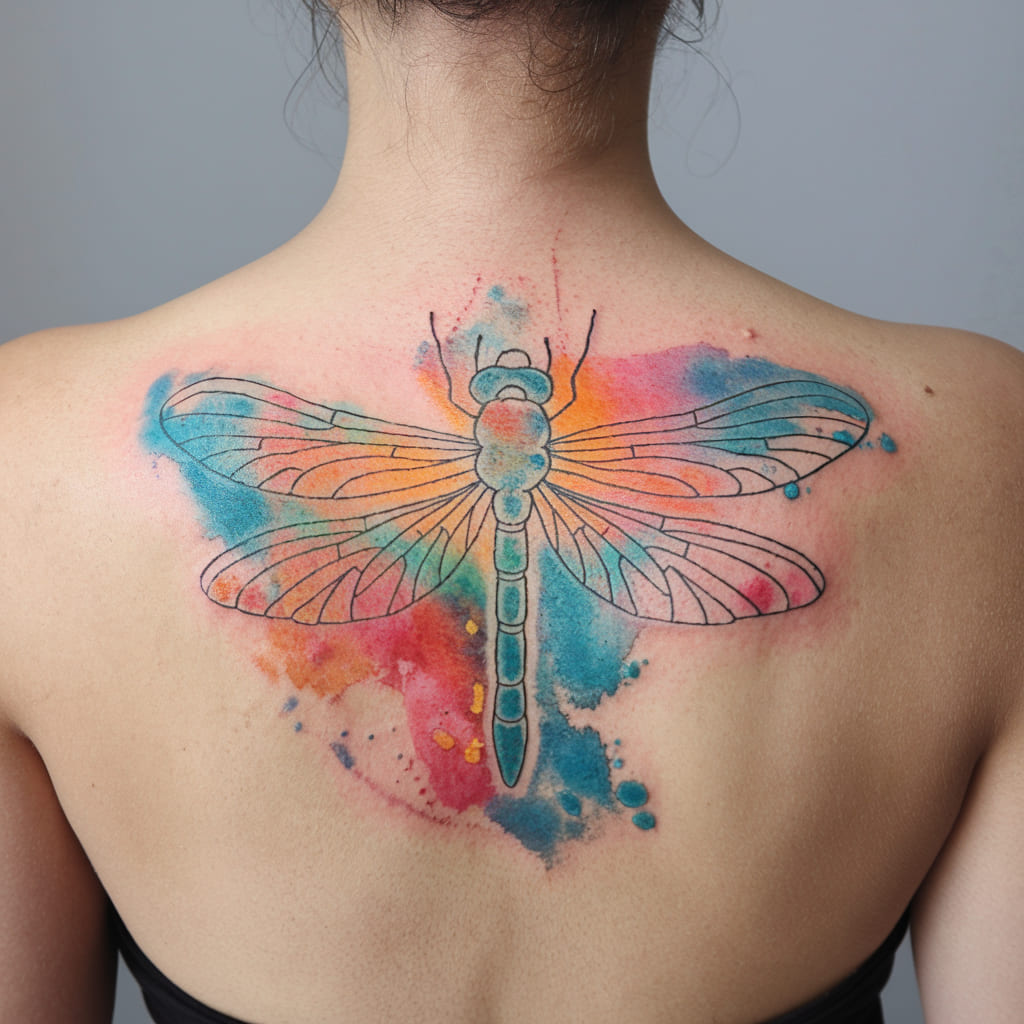 Watercolor Firefly on the Back