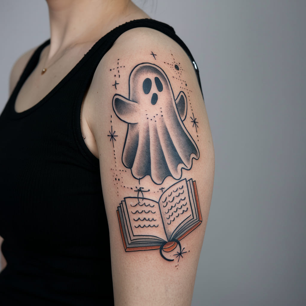 Witchy Ghost with a Spell Book