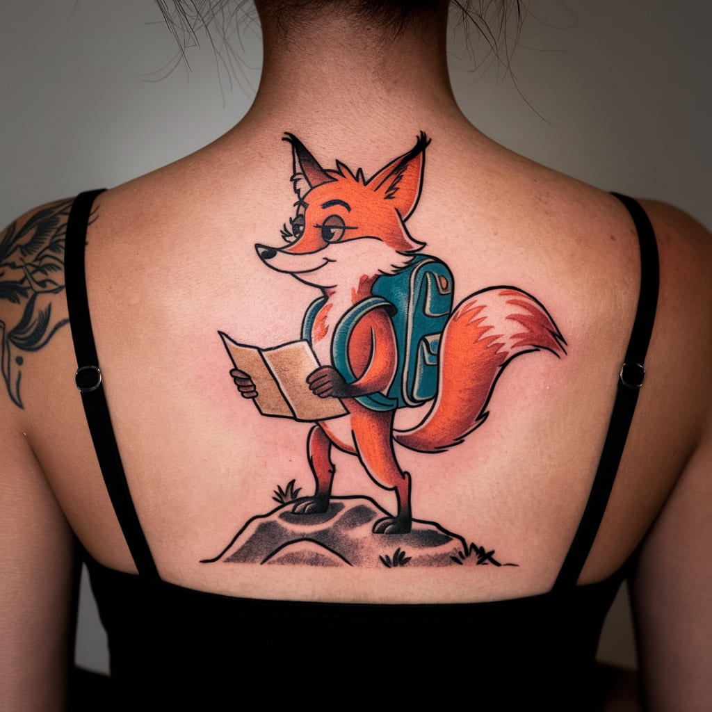 Adventurous Fox in a Backpack