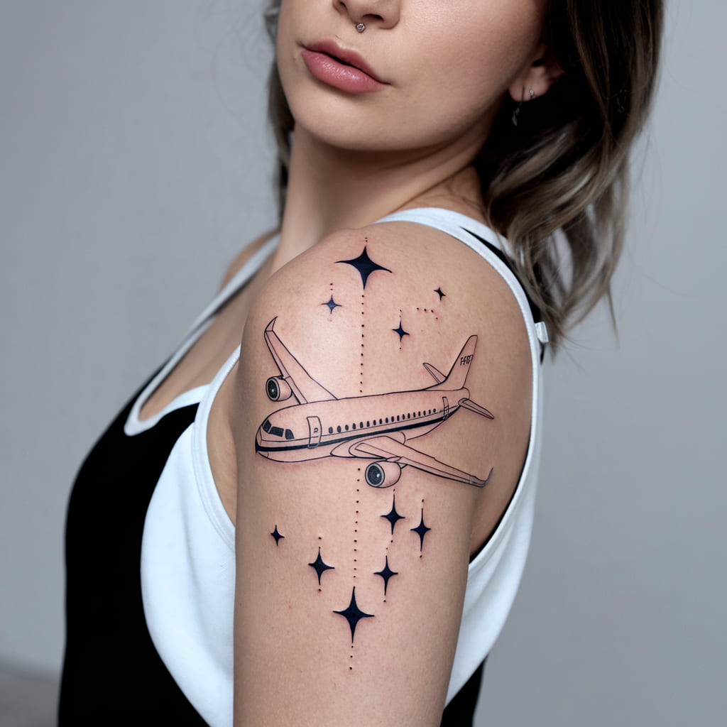 Airplane with Stars