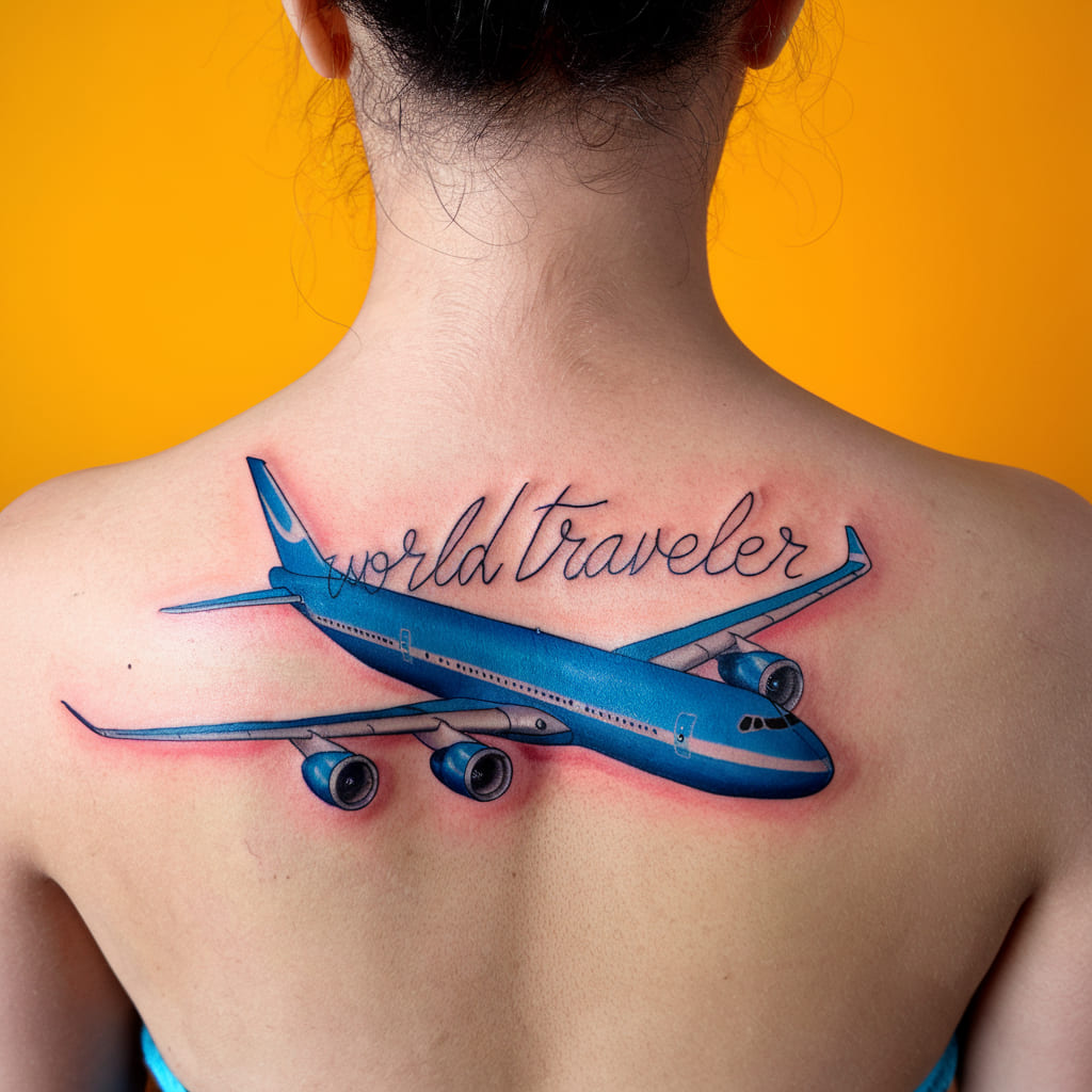 Airplane with World Traveler Script