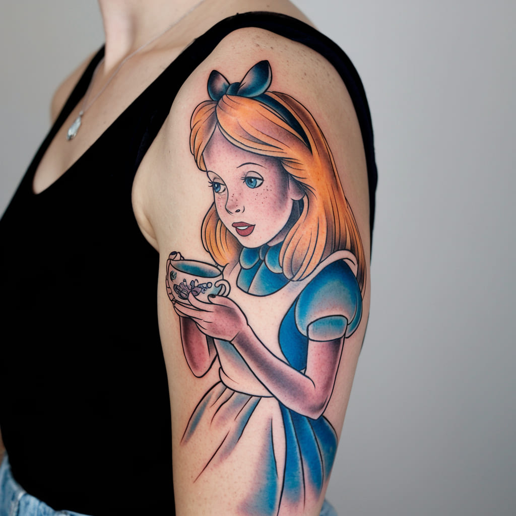 Alice Teacup Tattoo