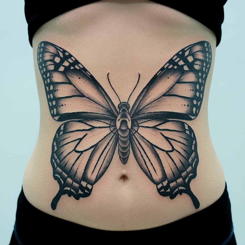 Butterfly Waist Tattoo