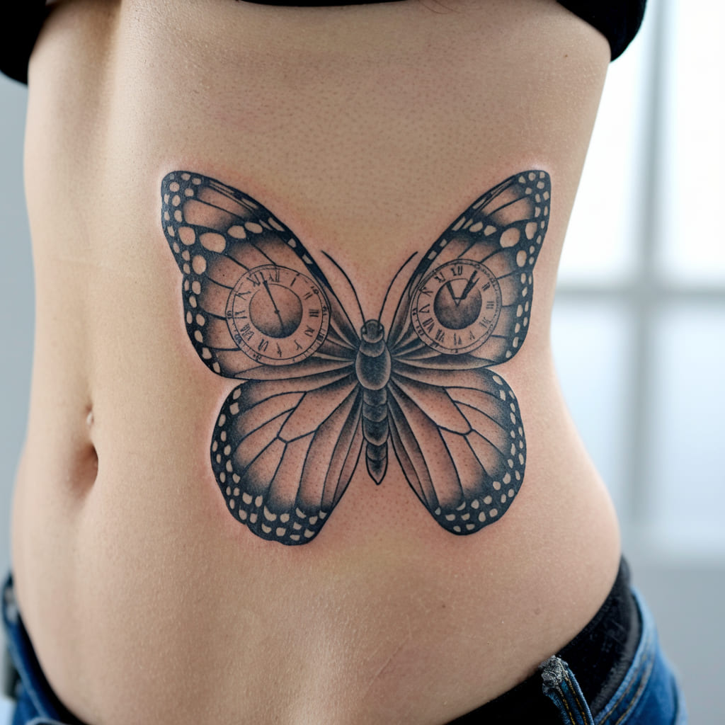 Butterfly with Clock Wings