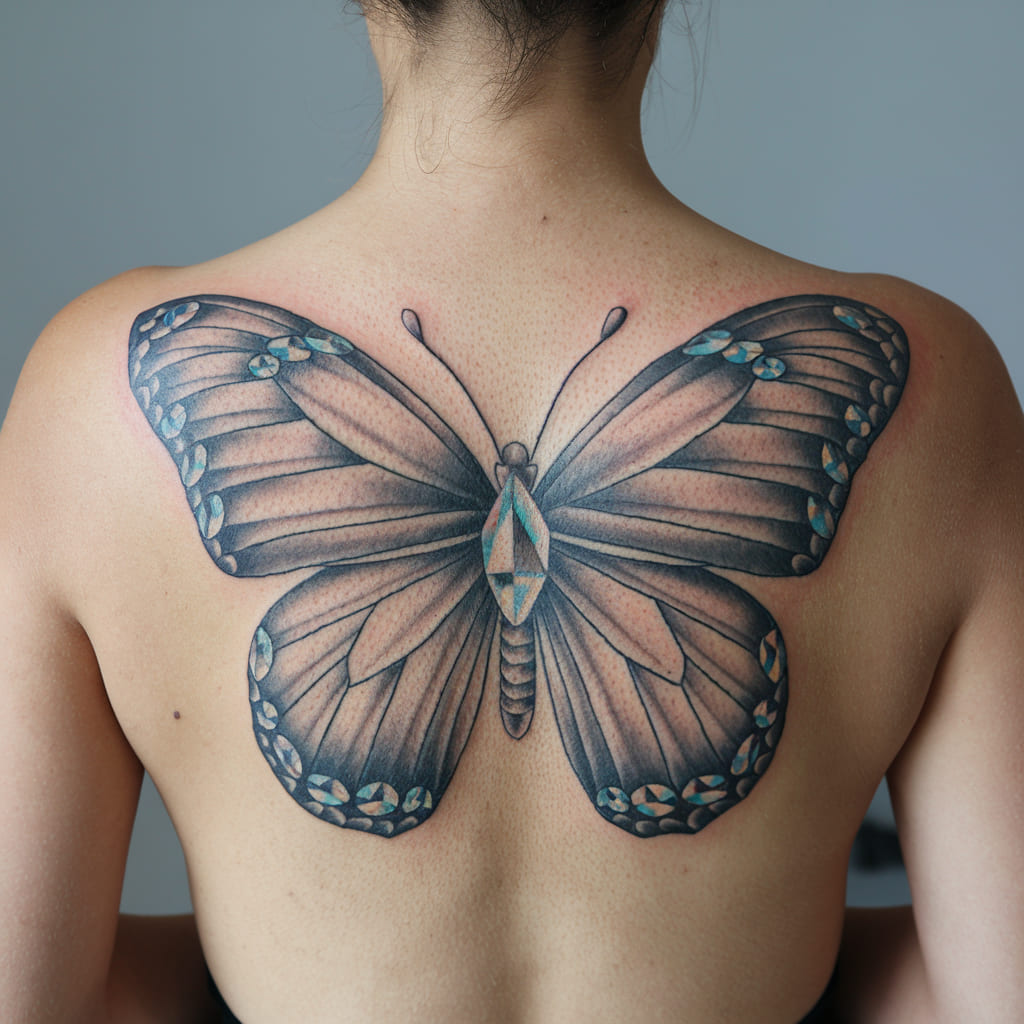 Butterfly with Crystal Details