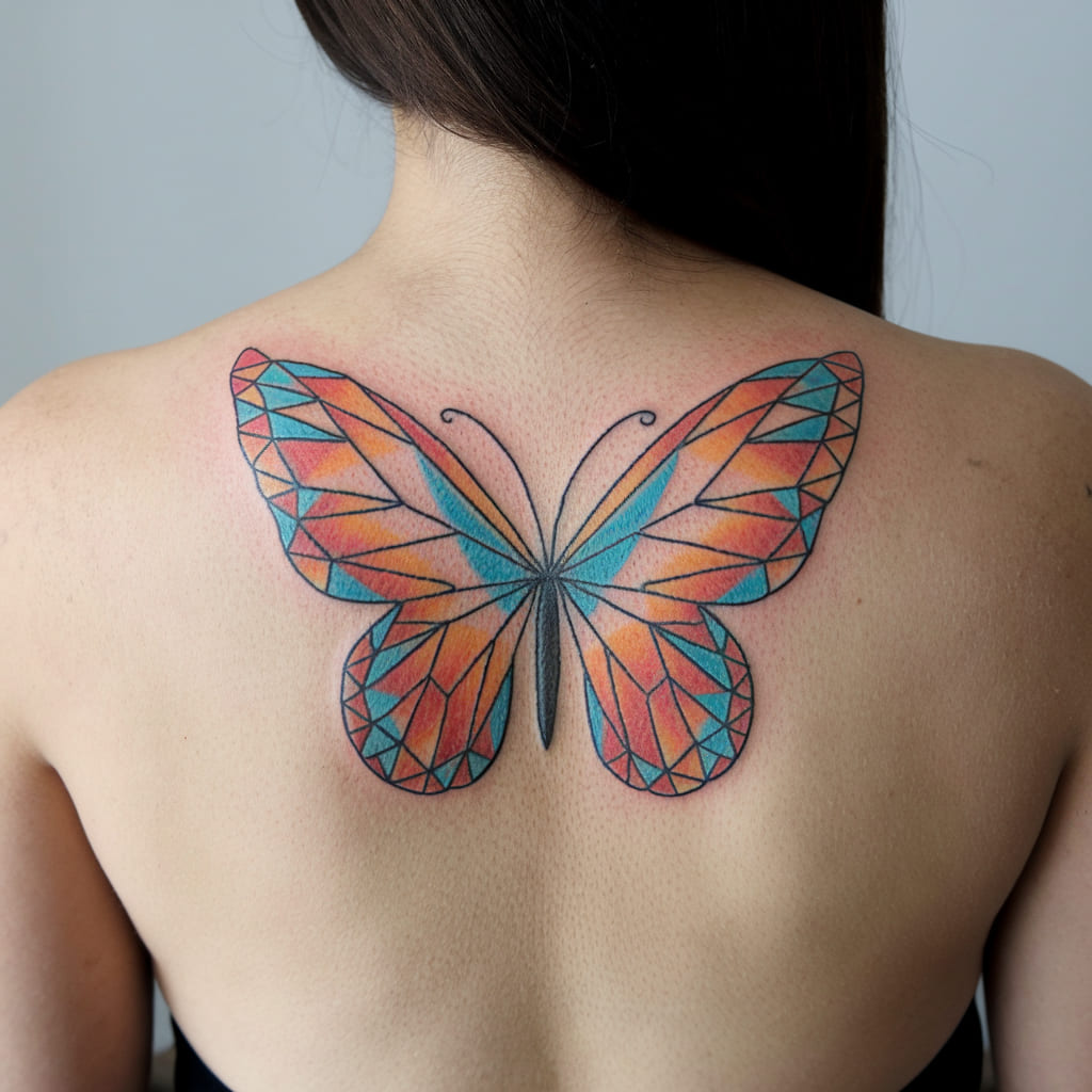 Butterfly with Geometric Patterns