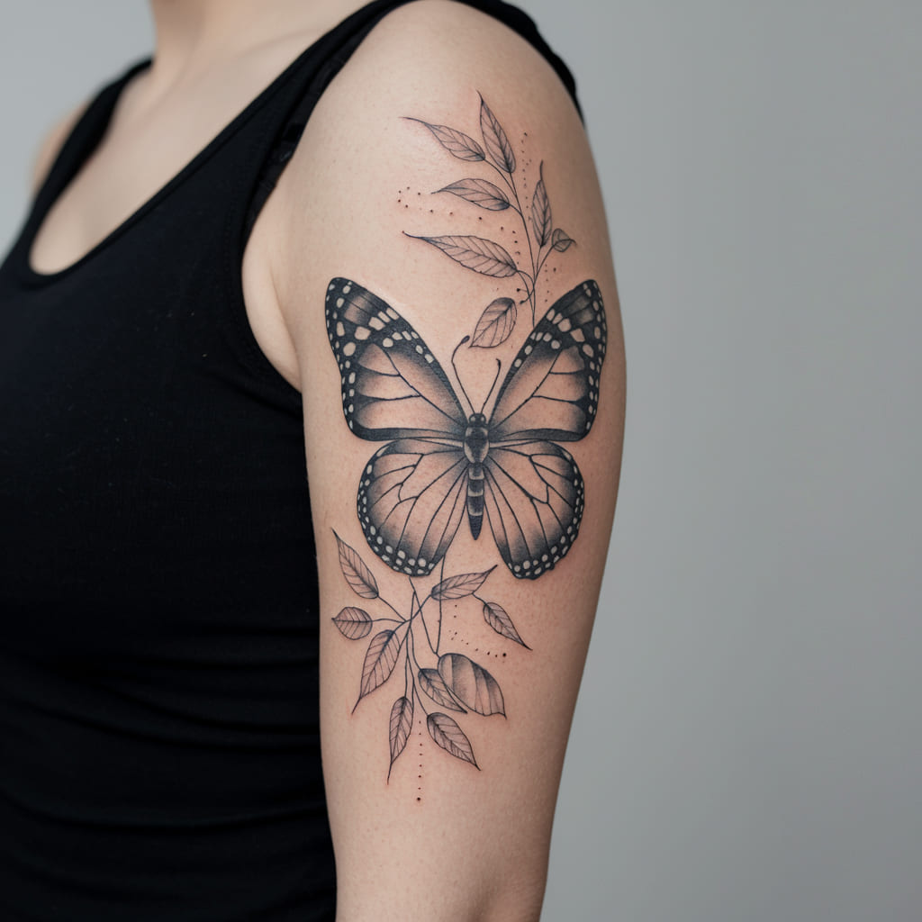 Butterfly with Vine Details