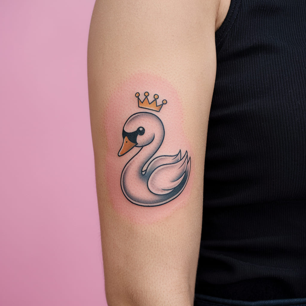 Chibi Swan with a Tiny Crown