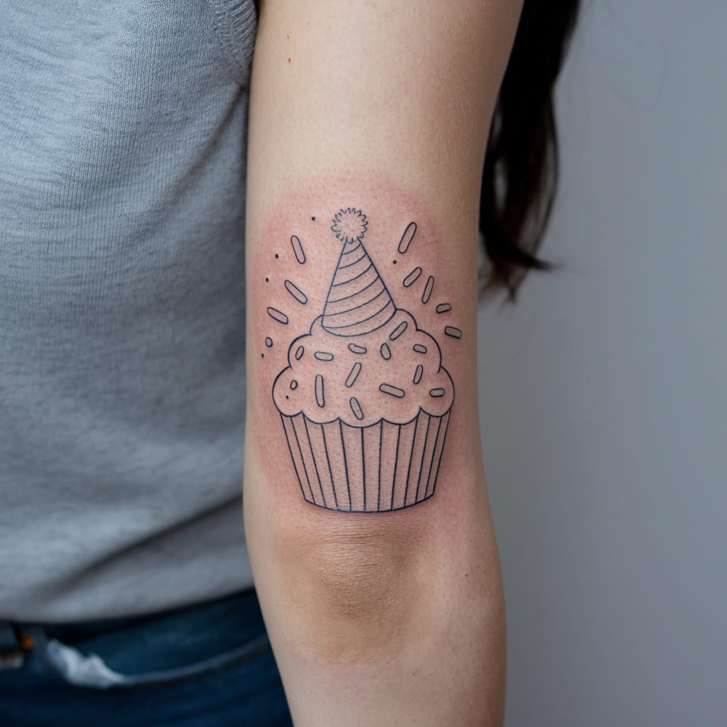 Cupcake with a Party Hat