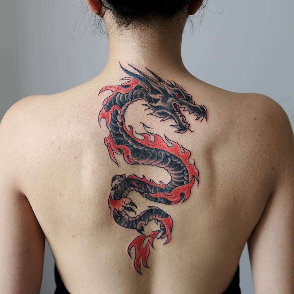 Dragon and Fire Tattoo