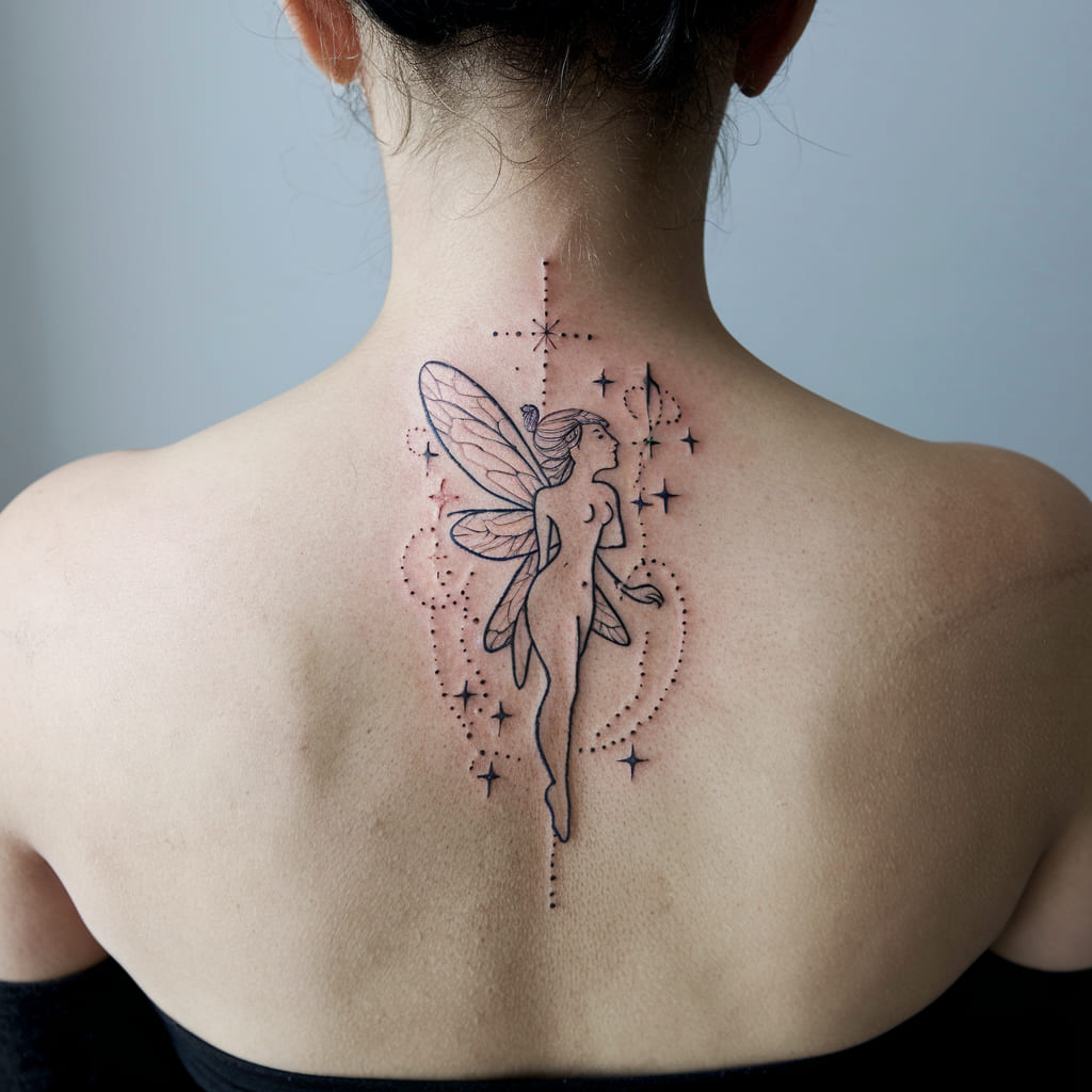 Fairy and Stars Tattoo