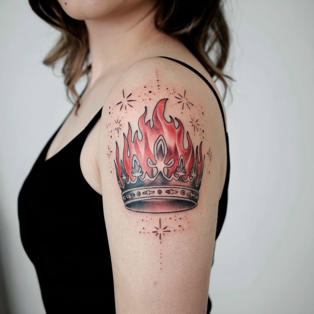 Fire Crown Tattoo