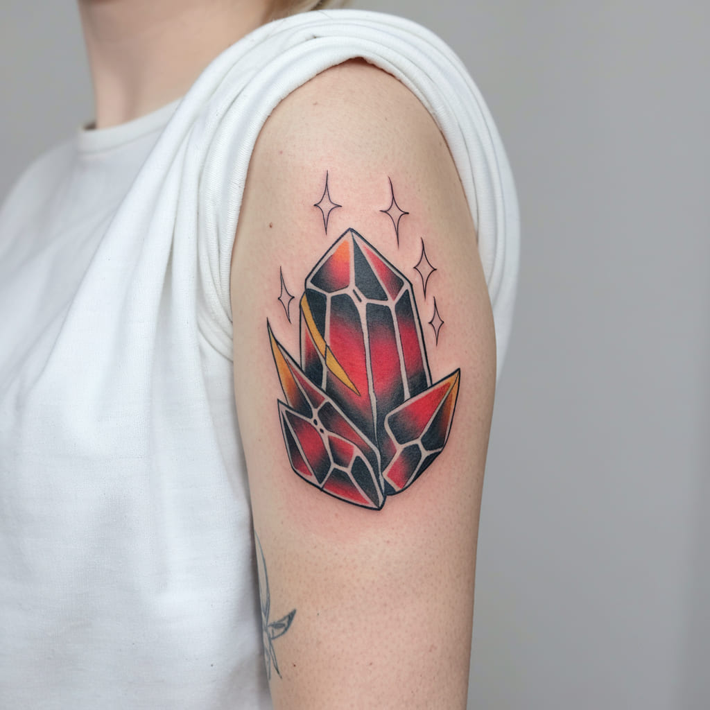 Fire Crystal Tattoo