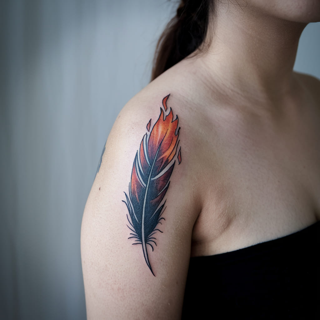 Fire Feather Tattoo