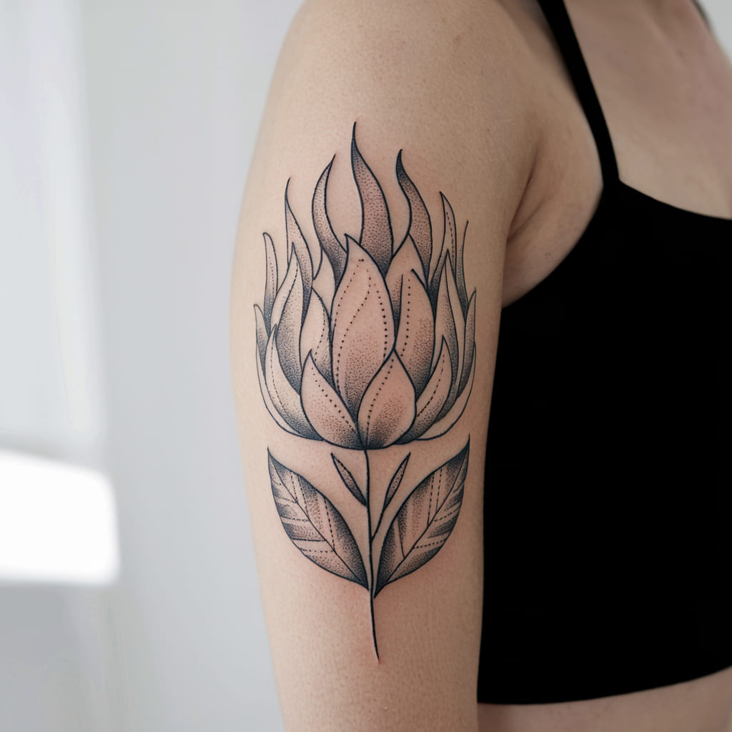 Fire Flower Tattoo