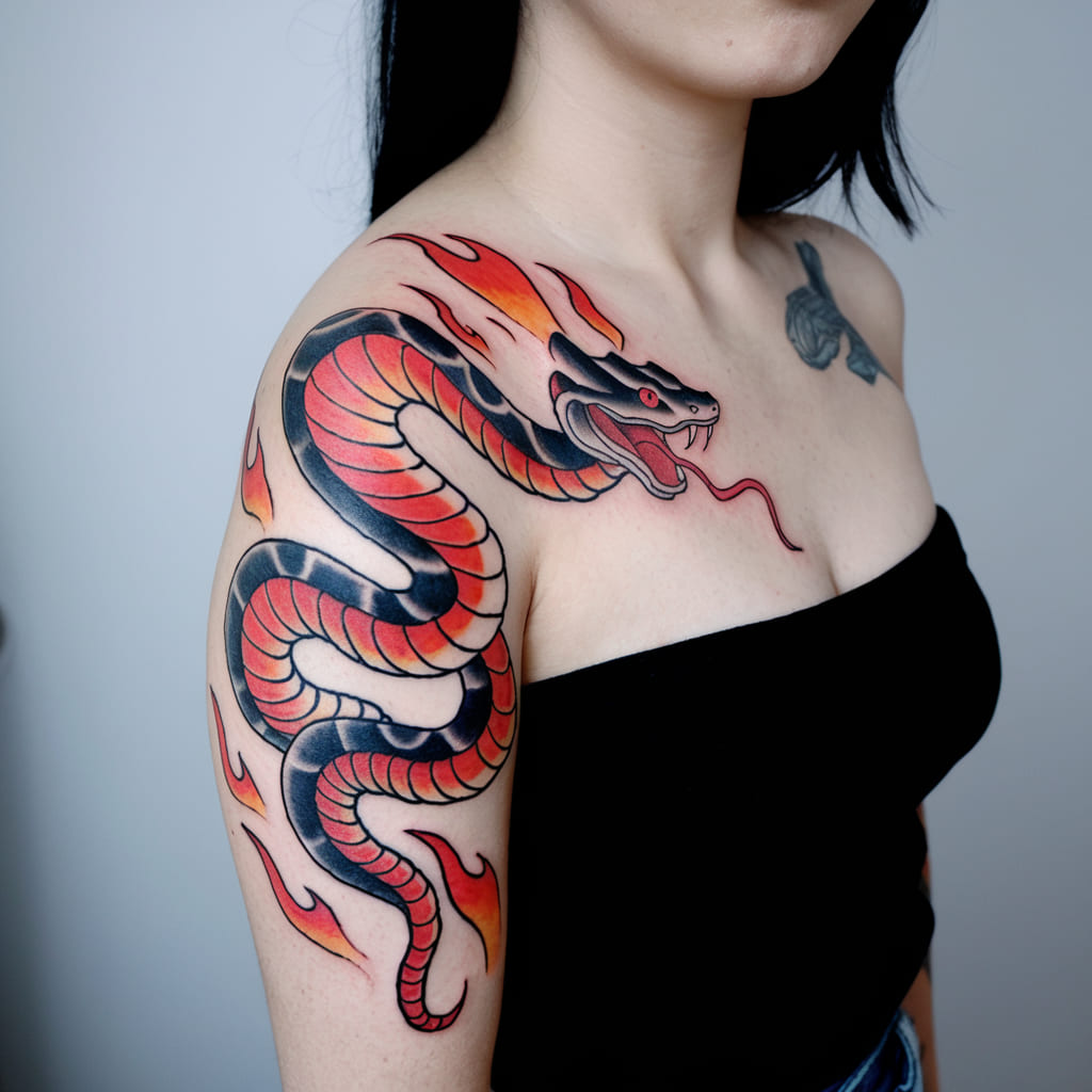 Fire Snake Tattoo