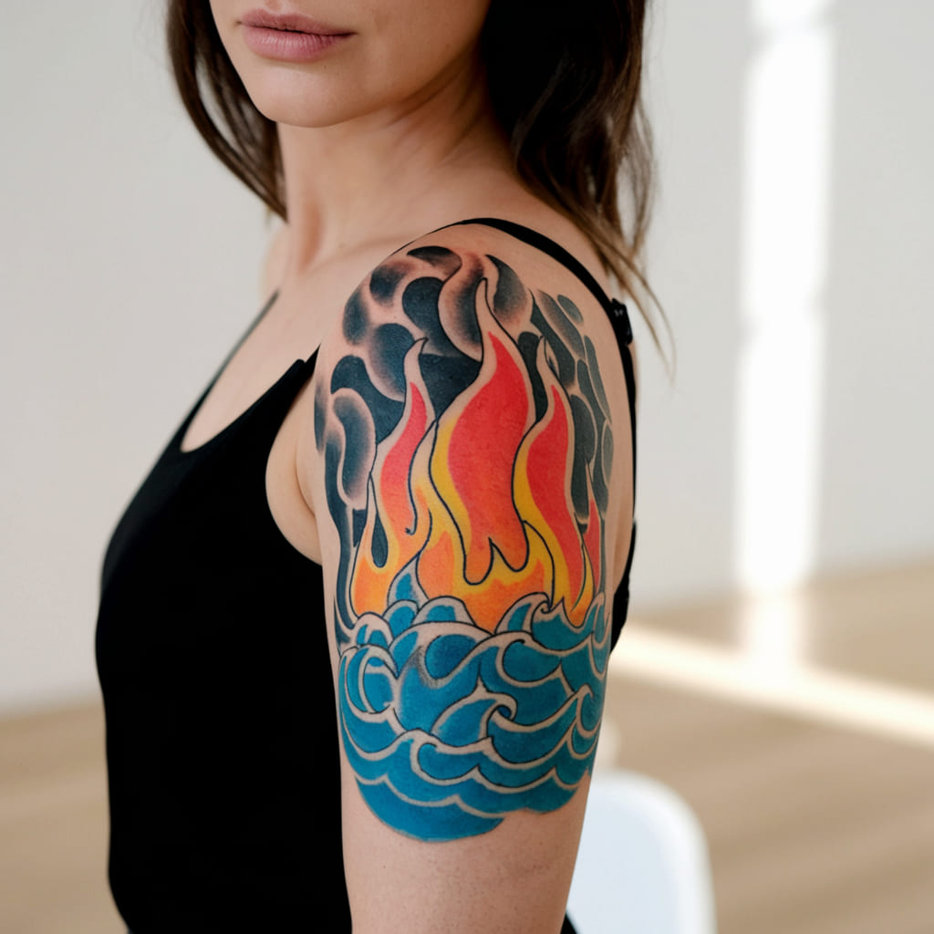 Fire and Water Tattoo