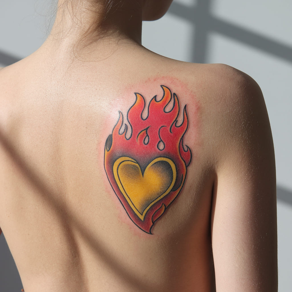 Flame Heart Tattoo