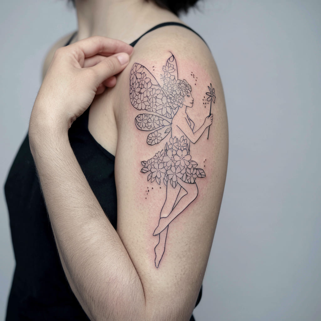 Floral Fairy Tattoo