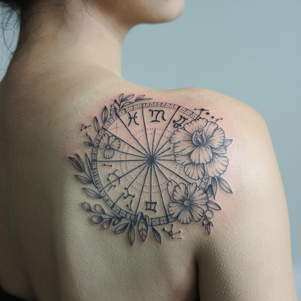 Floral Zodiac Wheel