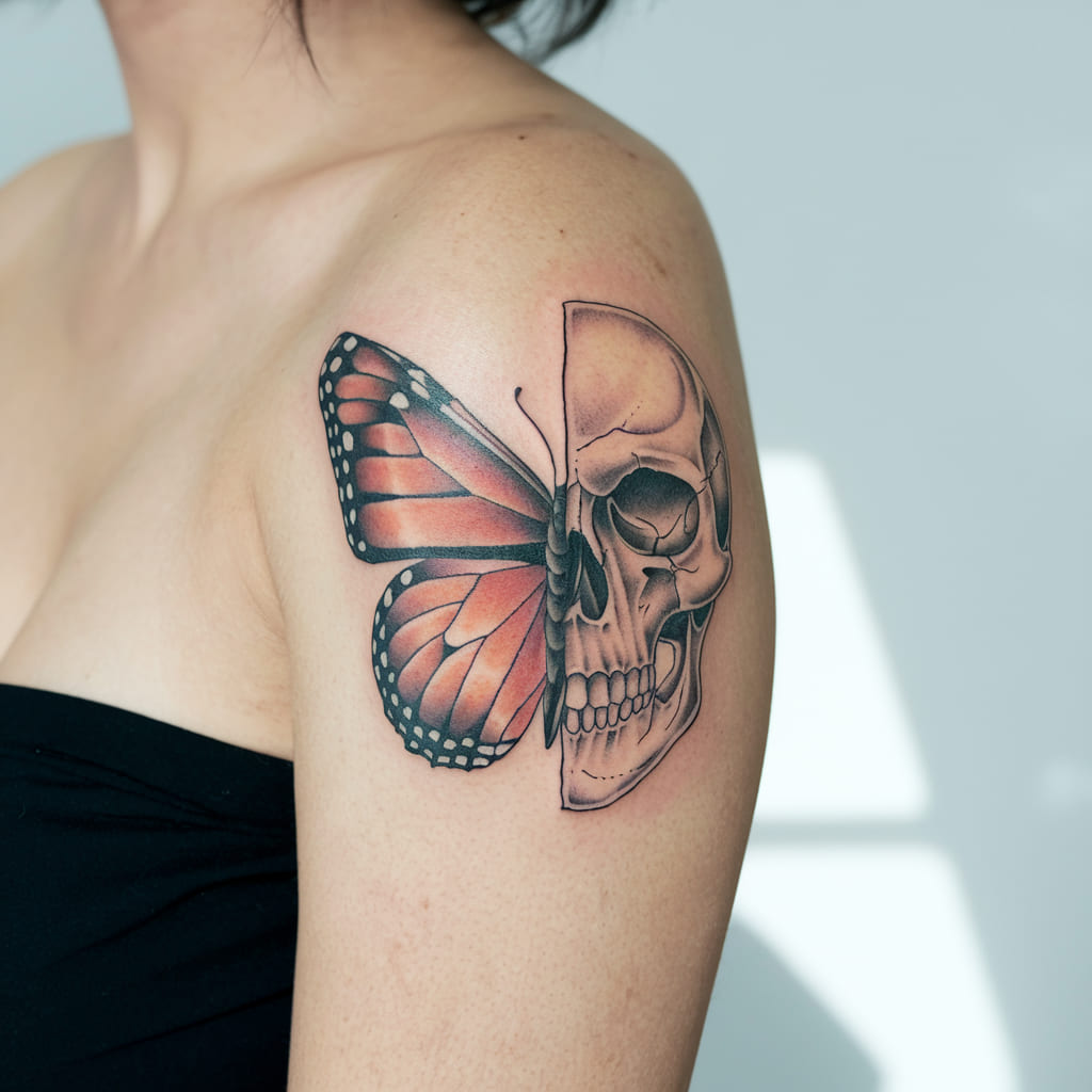 Half-Butterfly Half-Skull