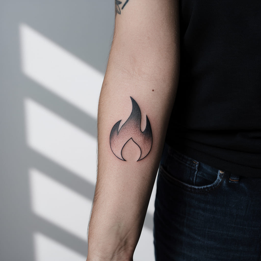 Minimalist Flame Tattoo