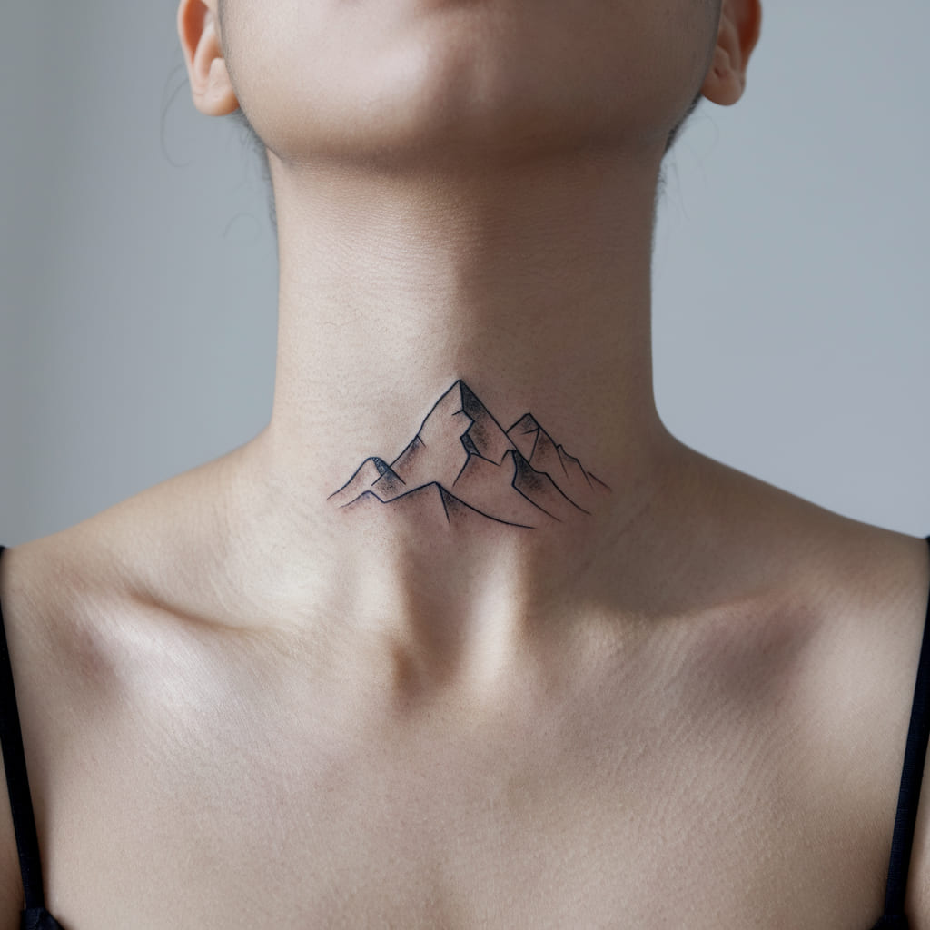 Minimalist Mountain Range Tattoo